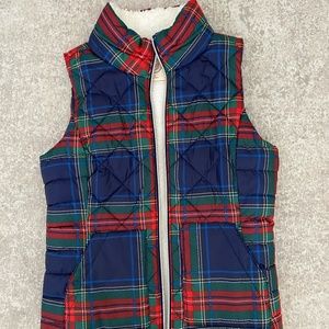 SO Plaid Sherpa Vest (S)